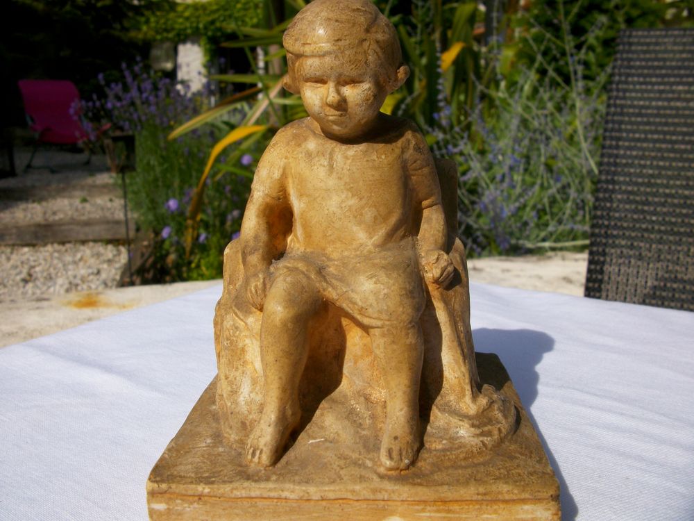 Ancienne petite sculpture plâtre sujet enfant 10 Saint-Gaudens (31)