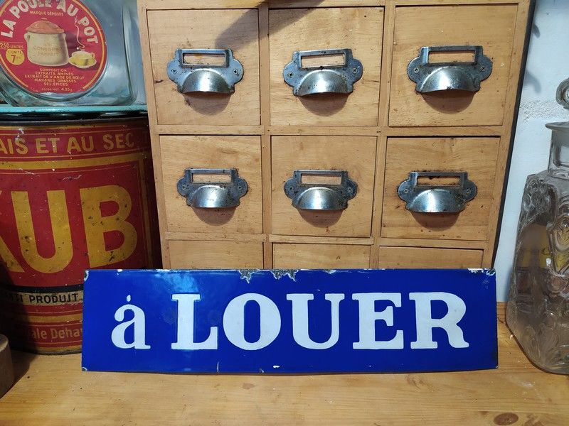 Ancienne Plaque �maill�e Enseigne Publicitaire 80 Loches (37)