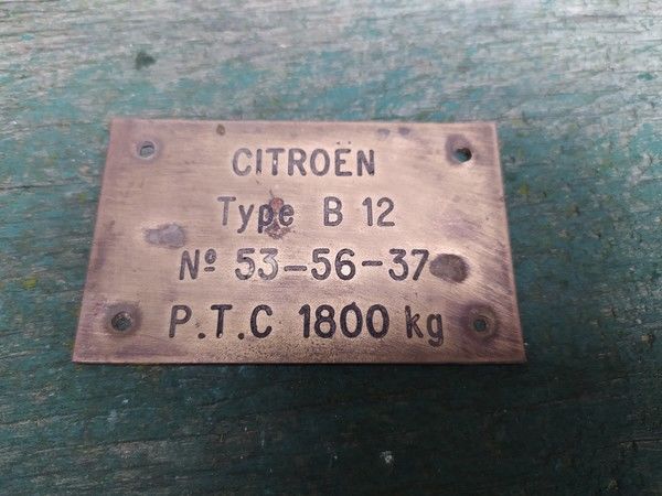 Ancienne Plaque Immatriculation Automobile Citro�n Type B12 45 Loches (37)