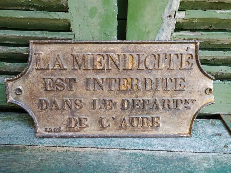 Ancienne Plaque de Rue La Mendicit� D�partement de l'Aube 250 Loches (37)