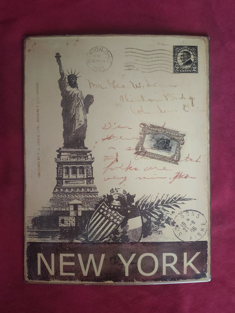 Ancienne plaque en m�tal New York 15 Avermes (03)