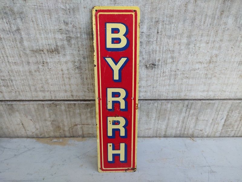 Ancienne Plaque de Propret� T�le Publicitaire Byrrh 65 Loches (37)