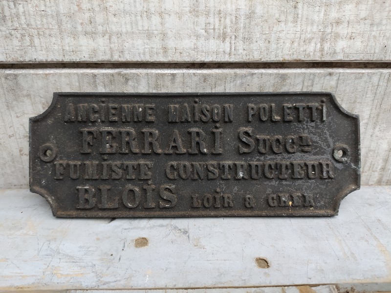 Ancienne Plaque Publicitaire Fumiste Blois Maison Ferrari 59 Loches (37)