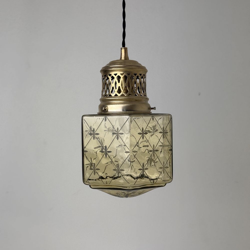 ANCIENNE SUSPENSION ART-DECO EN VERRE TEINTE 110 Montreuil (93)