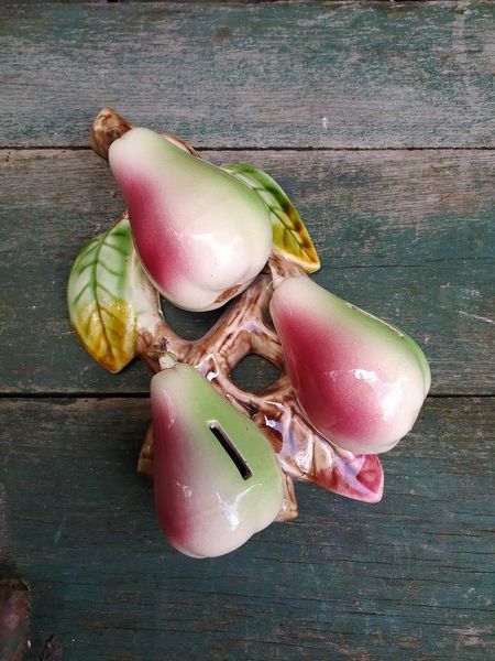 Ancienne Tirelire � Casser Poires Barbotine Orchies. 35 Loches (37)