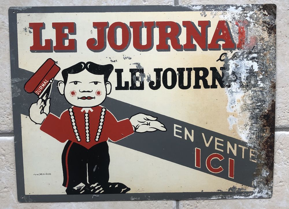 ancienne tole publicitaire le journal 33x44 cm 59 Blanquefort (33)