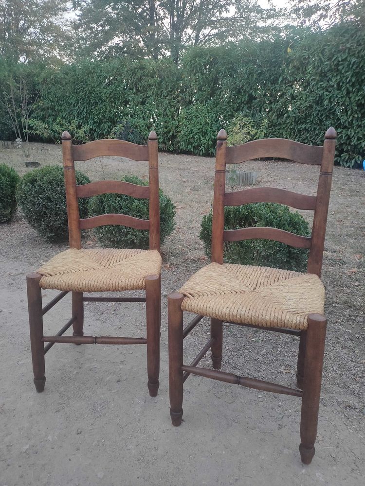 2 anciennes chaises en peuplier 70 Avermes (03)