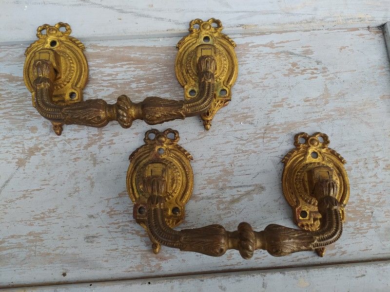 Anciennes Poign�es Meuble Piano Bronze Sign� Muller 59 Loches (37)