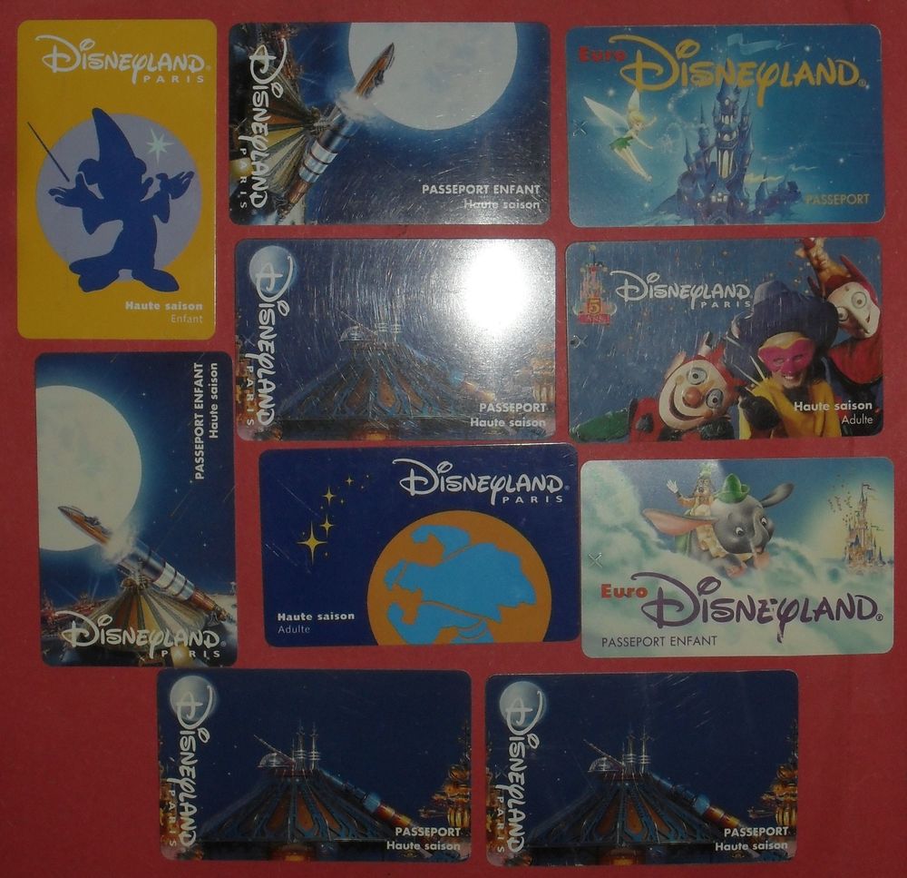 10 Anciens Pass Disneyland Paris. 12 Montreuil (93)