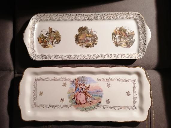 2 anciens plats � cake en porcelaine 50 Bezons (95)