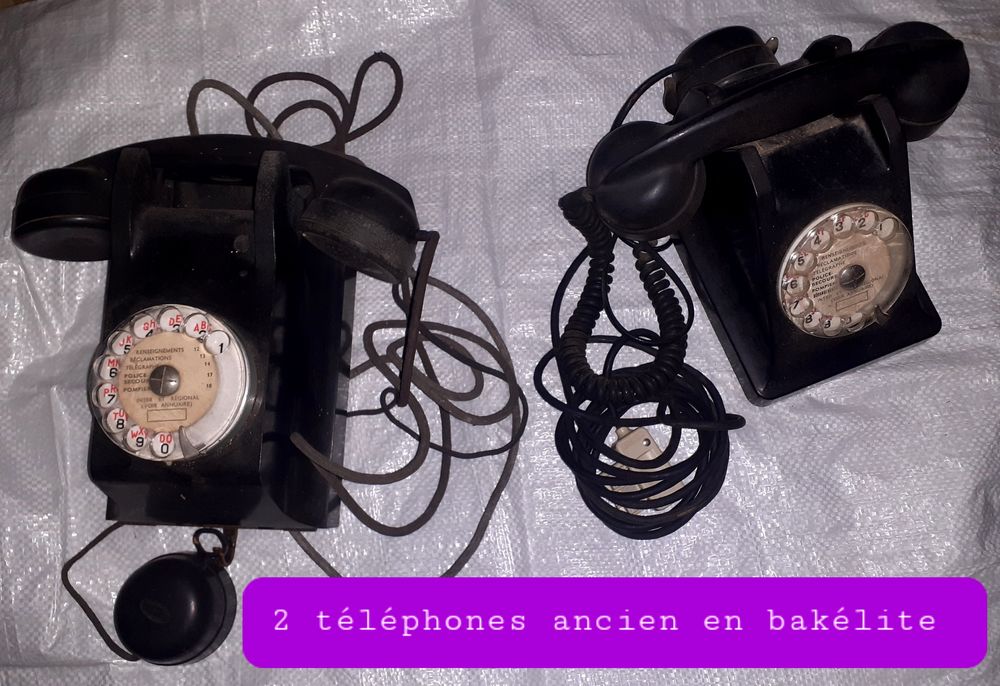 2 Anciens t�l�phonee bak�lite noir 150 Cand� (49)