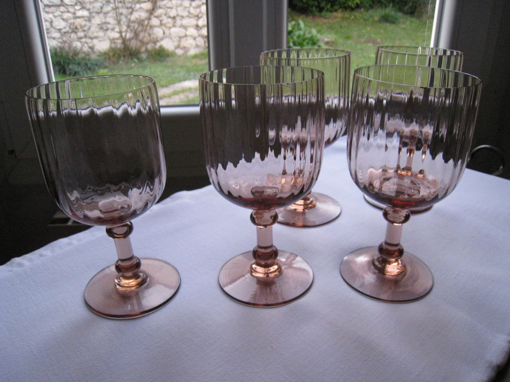5 anciens verres � eau stri�s 45 Vinay (38)