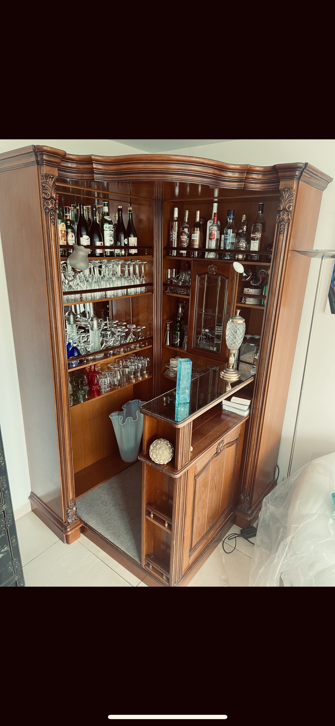 Bar d'angle en merisier massif 845 L�signy (77)