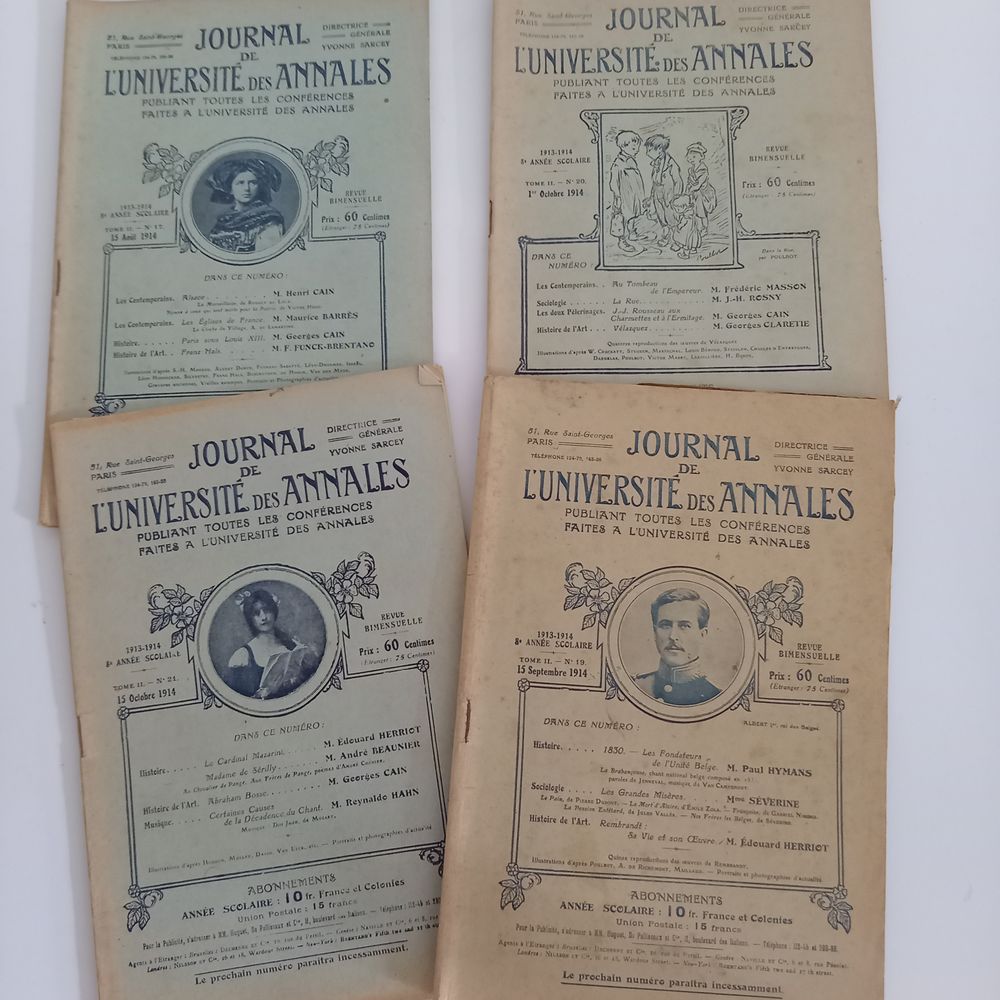 Lot de 4 annales universitaires du 15 aout au 15 septembre 1 5 Saumur (49)