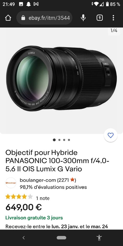 appareil photo Panasonic Lumix 1100 La Ville-du-Bois (91)