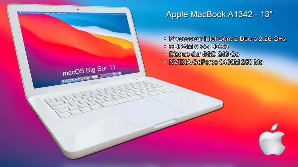 Apple MacBook - 13  (Blanc) - Core 2 Duo 2.26 GHz - RAM 6Go 160 Grignoncourt (88)