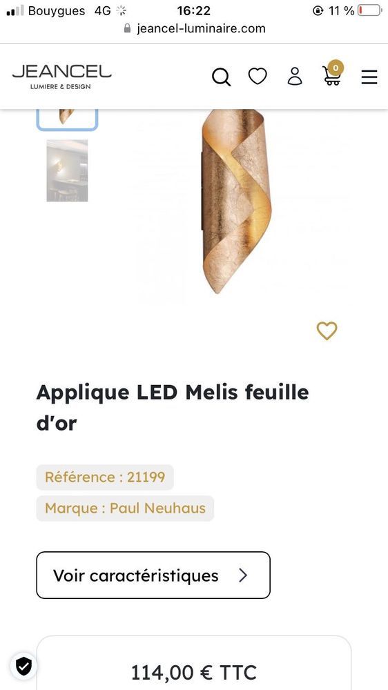 Applique murale Feuille d'or 250 Livry-Gargan (93)