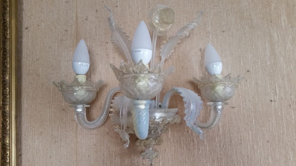 Applique en verre de Murano transparent et or 150 Paris 13 (75)