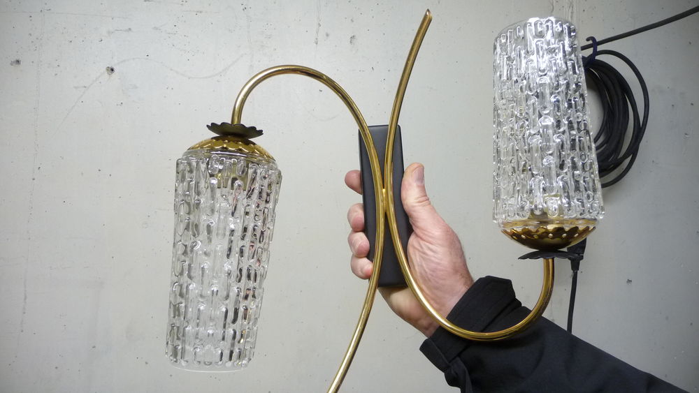 Applique 70 vintage en verre et m�tal design 50 Trappes (78)