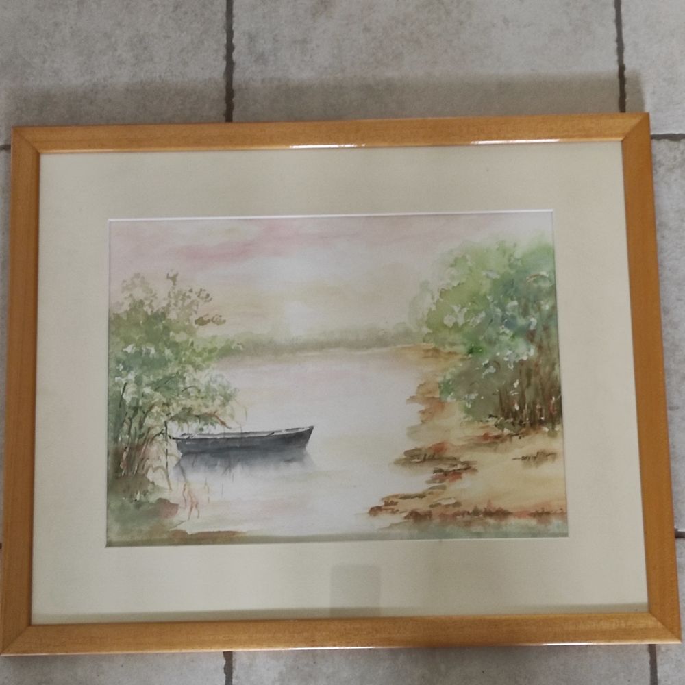 Aquarelle  Bords de Loire � La Guigni�re  45 Jou�-l�s-Tours (37)