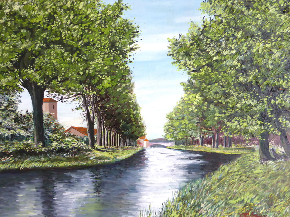 Aquarelles sur chassis to�l� - Canal du midi , Toulouse 25 Rouvroy (62)