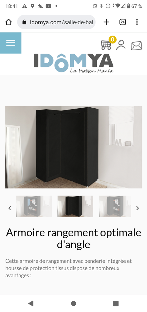 Armoire d'angle noir optimal pour rangement neuf 50 Villard-Bonnot (38)