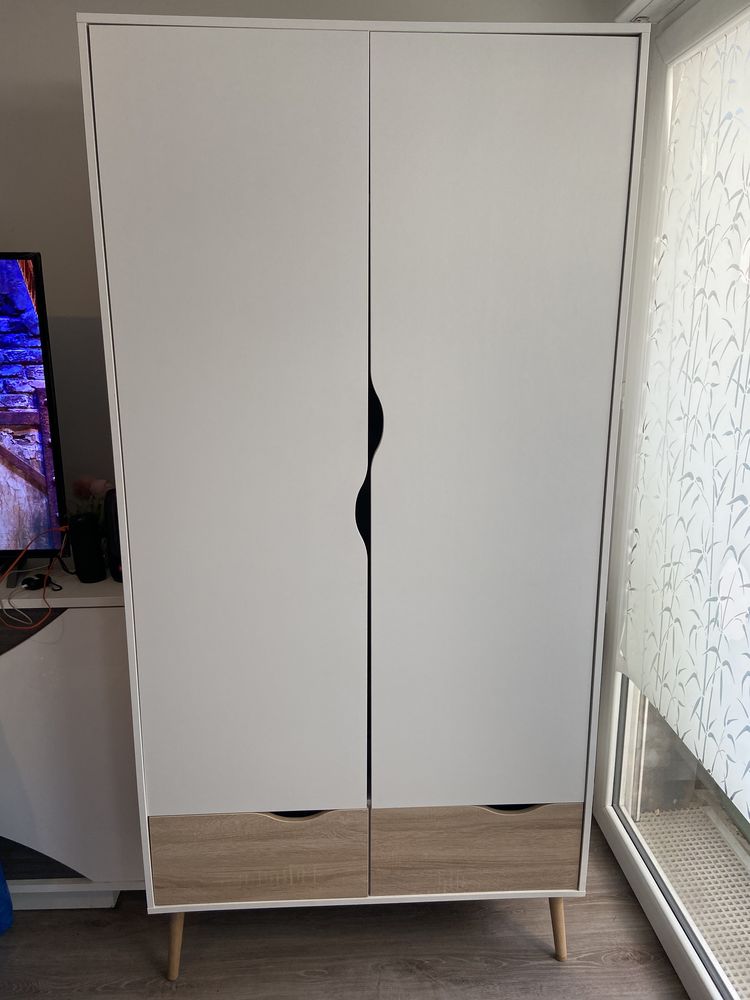 Armoire blanche et ch�ne 2 portes 2 tiroirs penderie 130 Bezons (95)