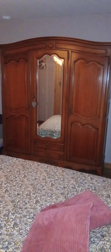 Armoire en bois avec miroir int�gr� en merisier 350 L�es-Athas (64)
