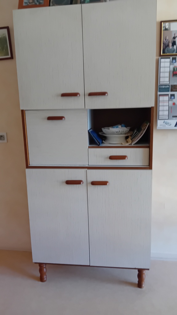 Armoire en bois blanc avec rangement ouvert 30 Carbay (49)