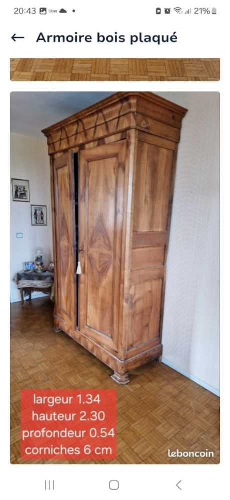 armoire en bois plaquage 250 Cr�teil (94)