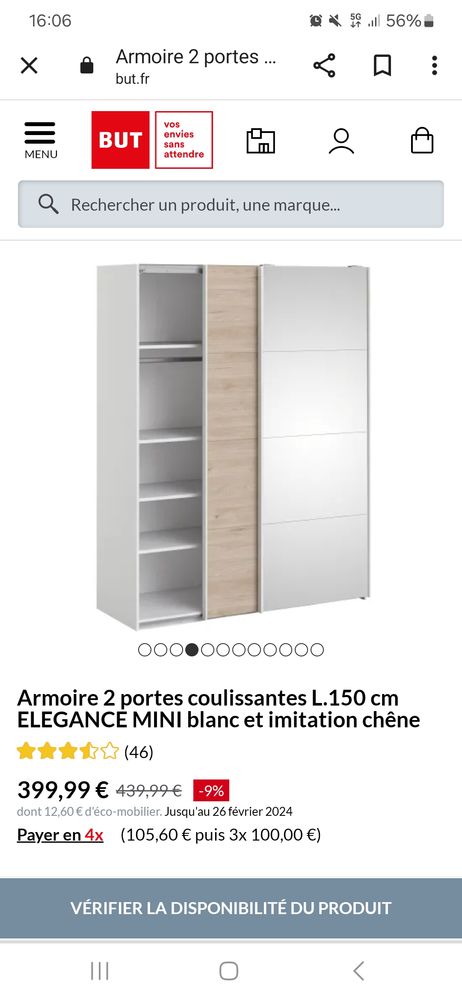 Armoire chambre avec miroir 250 Saint-Herblain (44)