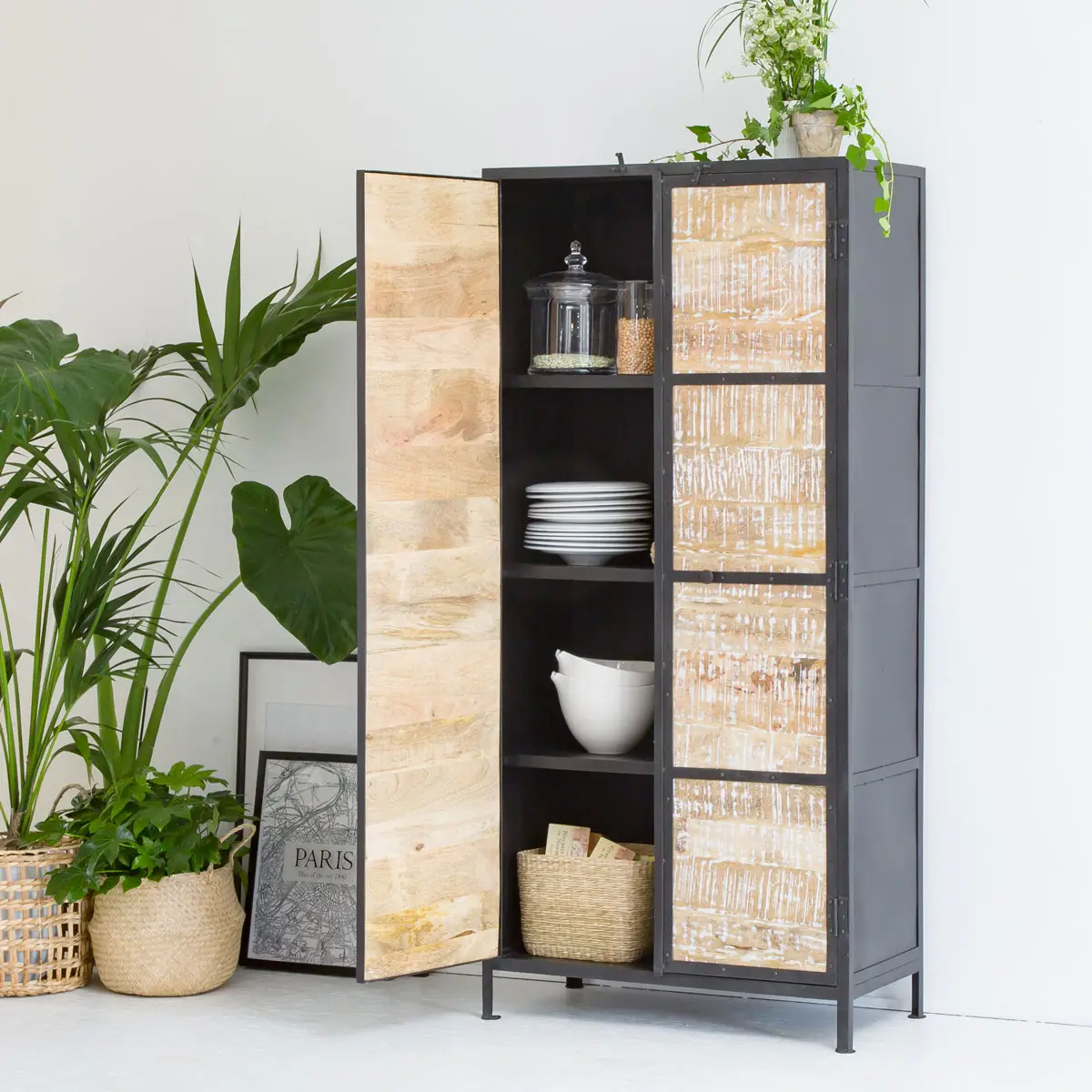 ARMOIRE METAL ET BOIS DE MANGUIER Maison du mon 590 Voreppe (38)