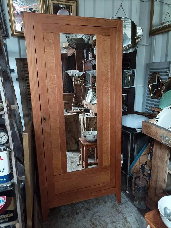 Armoire parisienne penderie bois vernis patin� miroir 250 Ploubazlanec (22)