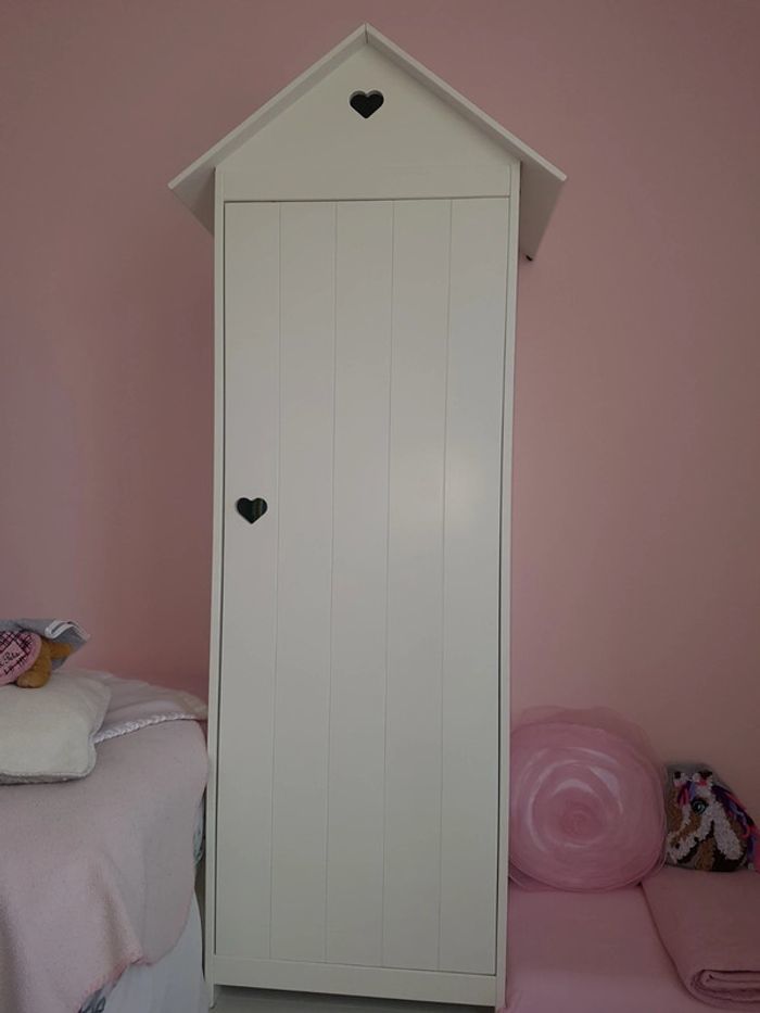 Armoire 1 porte bois blanc originale type cabine de plage 120 Le Plessis-Tr�vise (94)