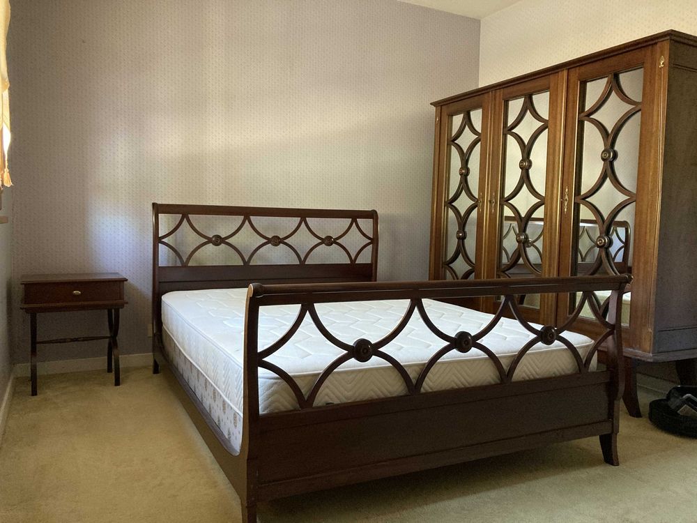 Lit + armoire + table de chevet en merisier 130 Doussard (74)