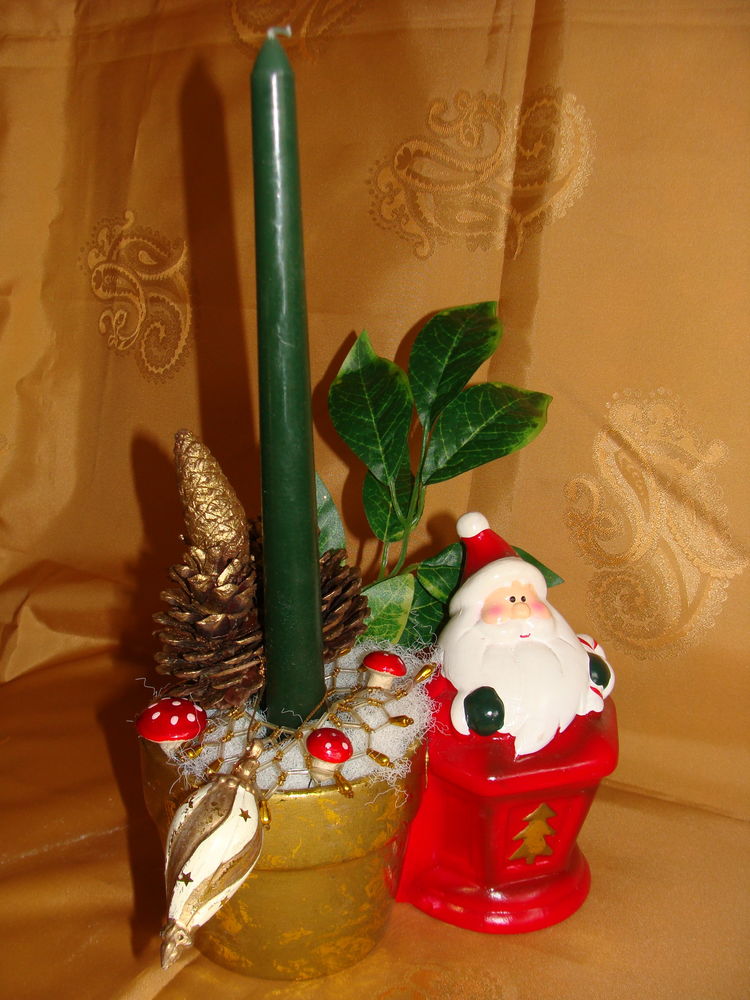 Artisanat : Centre de table P�re No�l et bougie 12 Antony (92)