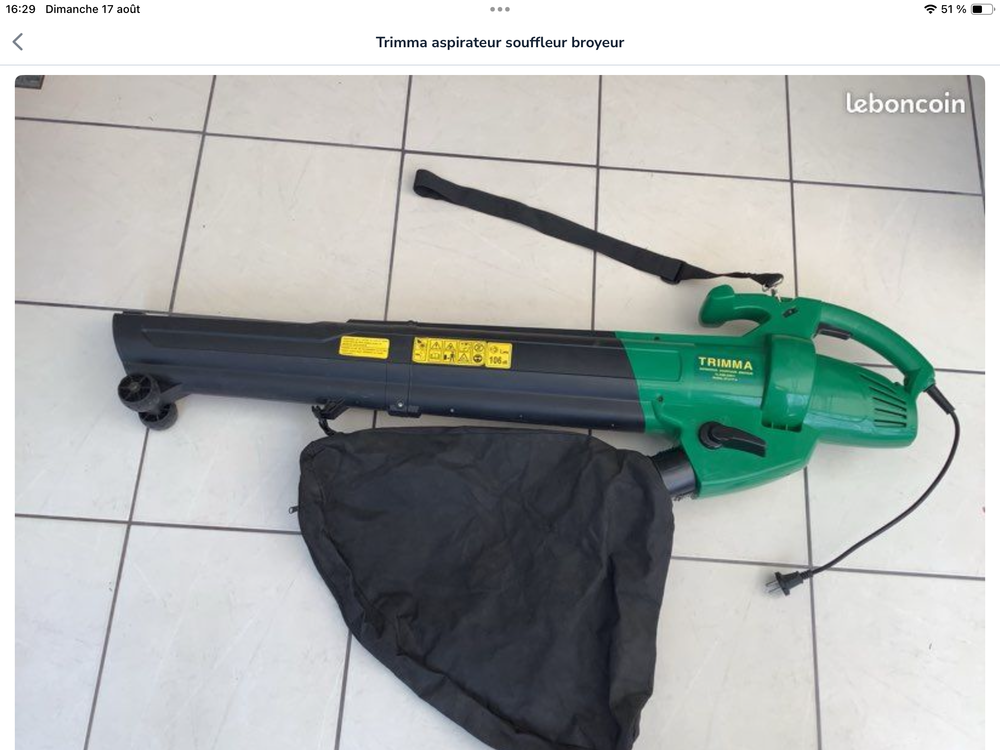 Aspirateur souffleur tr�s peu utilis� en parfait ? �tat 35 Conflans-Sainte-Honorine (78)