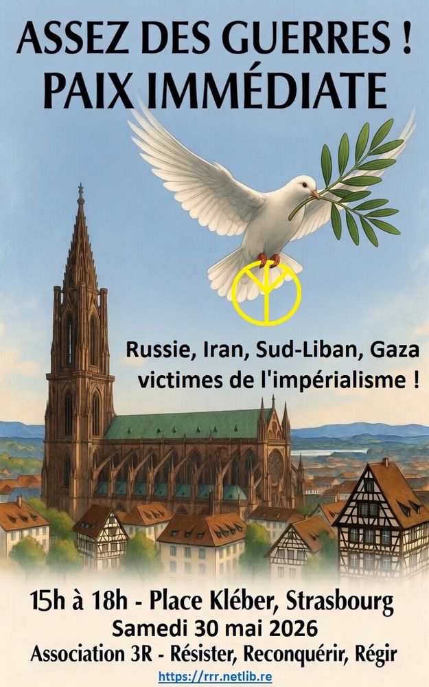 Assez des guerres ! Paix imm&eacute;diate avec la Russie et l'Iran 0 Strasbourg (67)