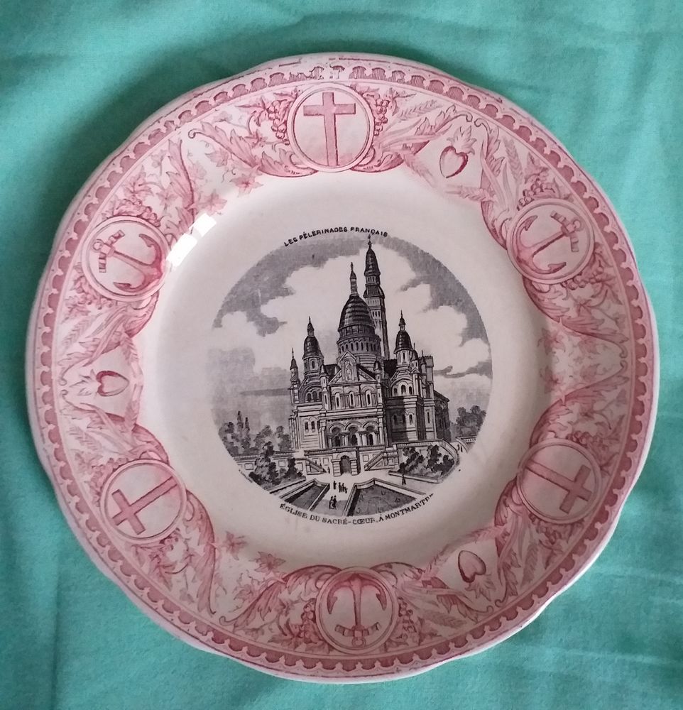 Assiette ancienne Eglise du sacr� coeur  Montmartre - DIGOIN 15 Montauban (82)