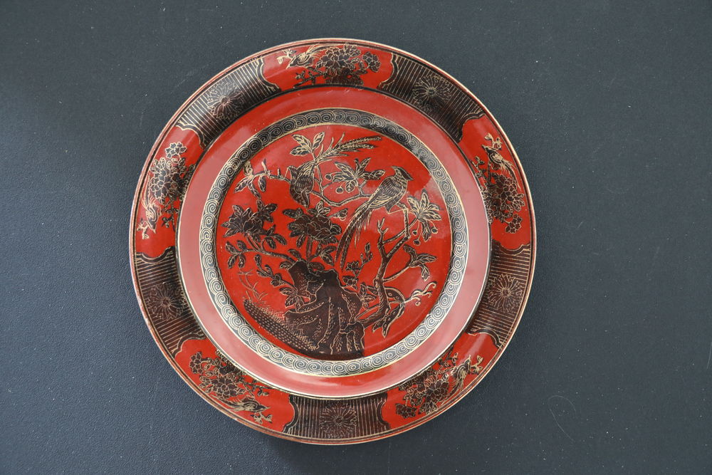 ASSIETTE CHINOISE ROUGE SIGNE 50 Saint-�tienne (42)