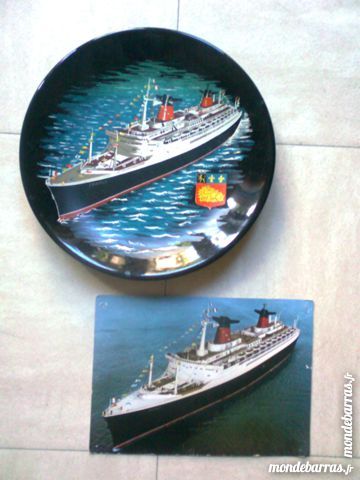 assiette d�co  paquebot FRANCE  + carte - zoe 5 Martigues (13)
