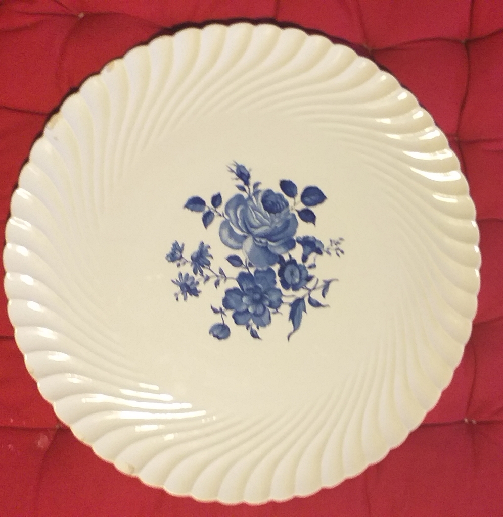 Assiette D�corative Blanche � Motifs Bleus 25 Sancoins (18)
