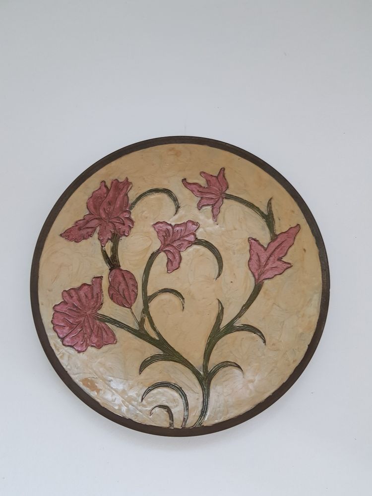 Assiette d�corative VINTAGE, �maux cloisonn�s sur cuivre 13 Antibes (06)