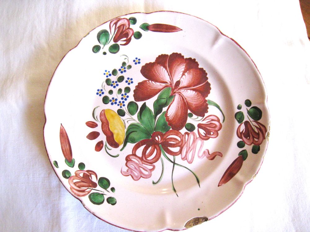 Assiette fa�ence de : 1835 peinte main 40 Saint-Ismier (38)