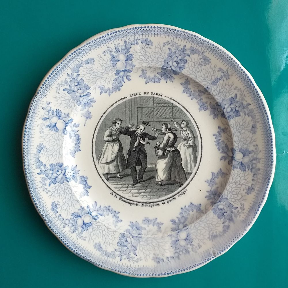 ASSIETTE PARLANTE s�rie  Si�ge de Paris  A la boulangerie, m�nag�res et garde civique 10 Montauban (82)