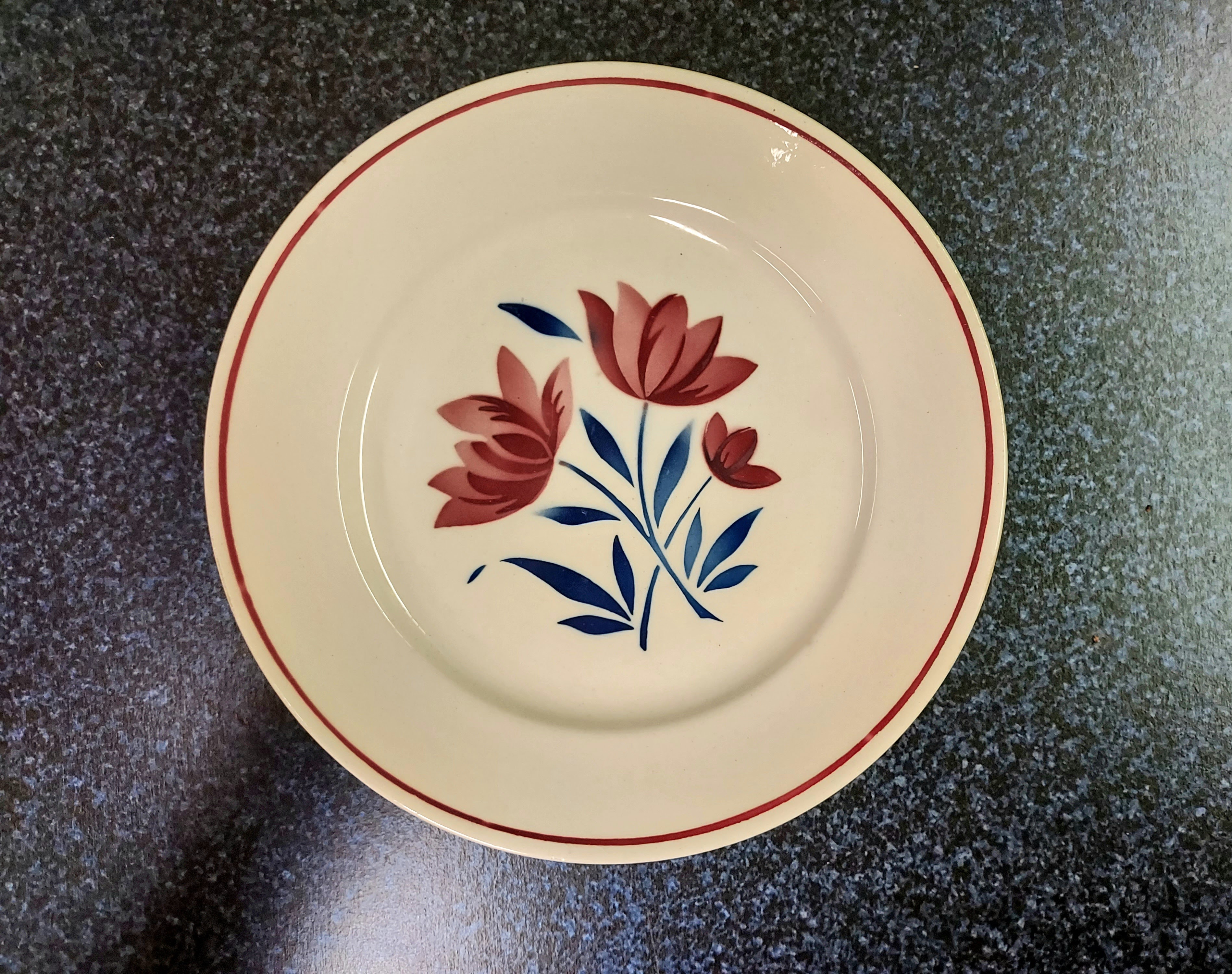 Assiette plate Badonviller fleurie 4 Montigny-aux-Amognes (58)