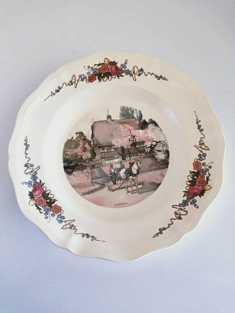 Assiette plate Sarreguemines-Obernai. 6 Nice (06)