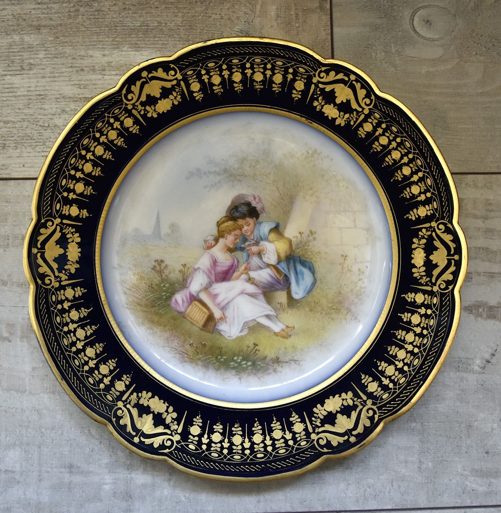 Assiette Porcelaine Ch�teau des tuileries couple 0 Ploemel (56)