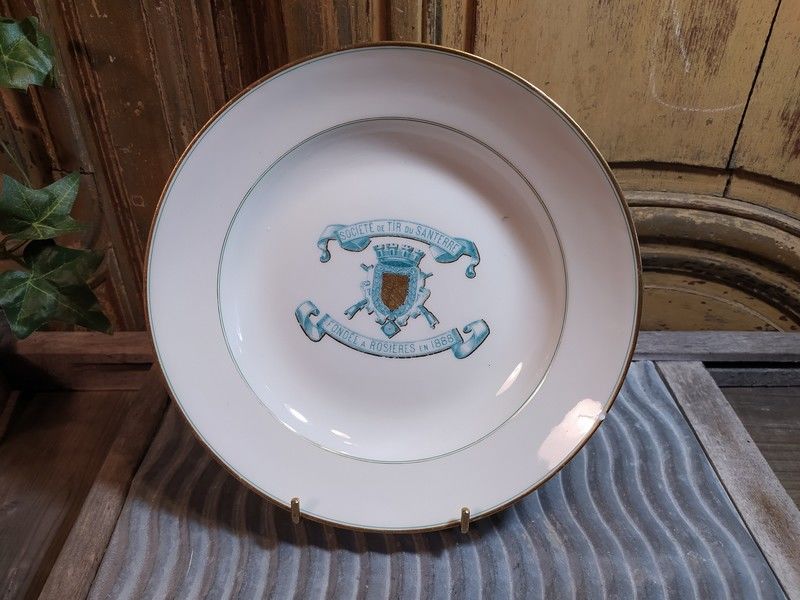 Assiette Porcelaine Soci�t� de Tir du Santerre Rosi�res 40 Loches (37)