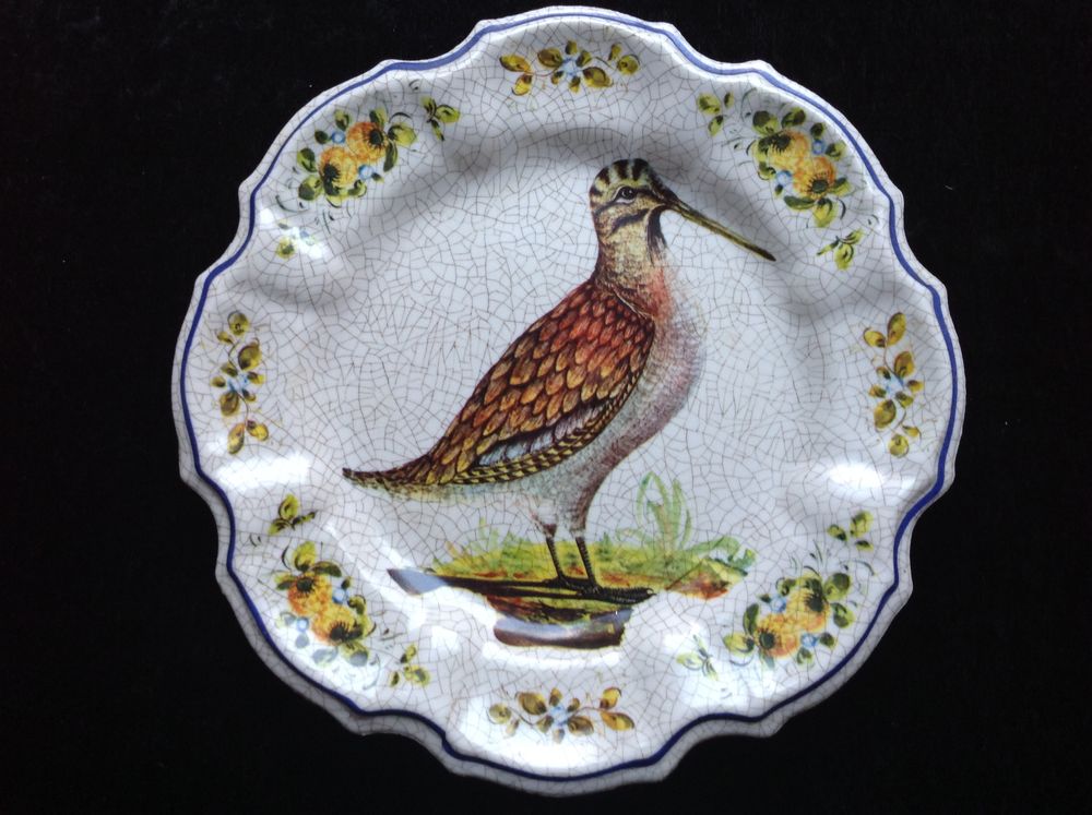 ASSIETTE VINTAGE D�CORATIVE DE B�CASSE LAMI 70s Envoi Possib 7 Tr�gunc (29)